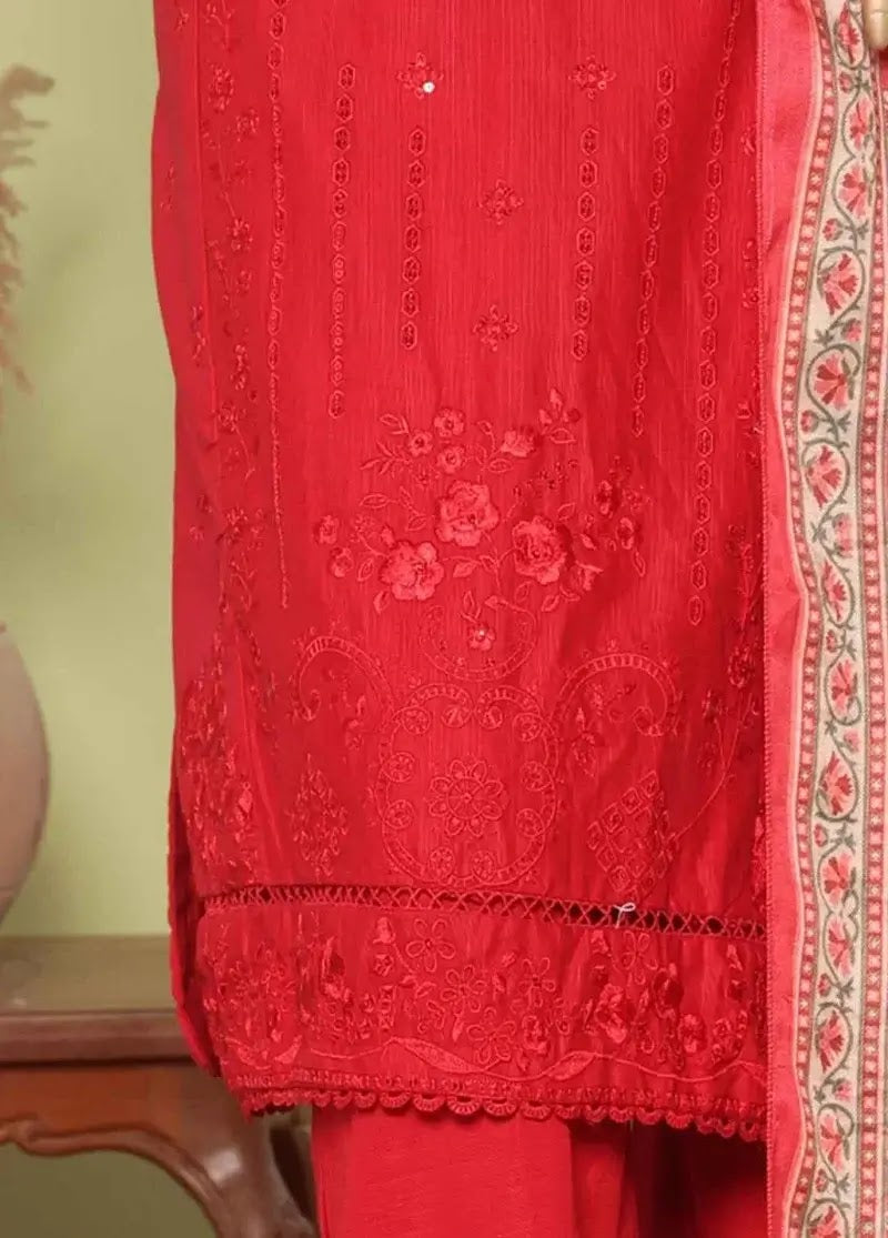 Bin Saeed Fabric - WKKE-016-A- 3 Piece Khaddar Emboidered Stitched Suit