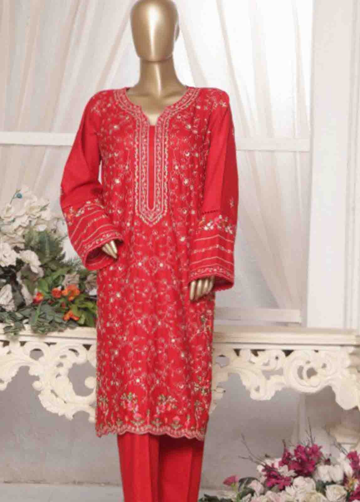 Bin Saeed Fabric - WKKE-016 B- 2 Piece Embroidered Khaddar Stitched Co Ords