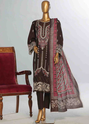 Bin Saeed Fabric - WKKE-017 A -3 Piece Khaddar Embroidered Stitched Suit