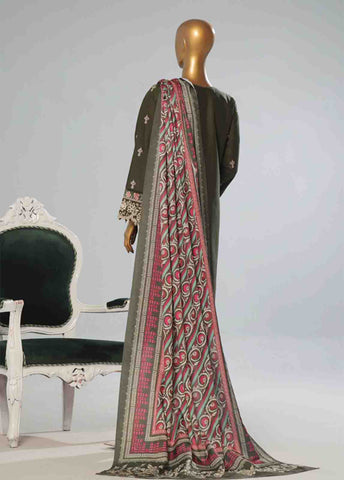 Bin Saeed Fabric - WKKE-017 A -3 Piece Khaddar Embroidered Stitched Suit