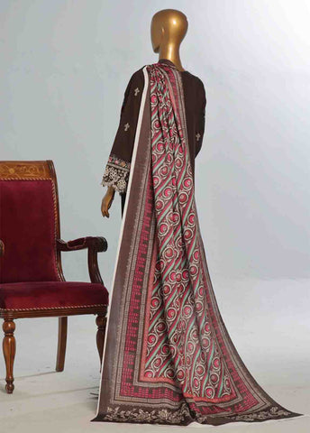 Bin Saeed Fabric - WKKE-017 A -3 Piece Khaddar Embroidered Stitched Suit