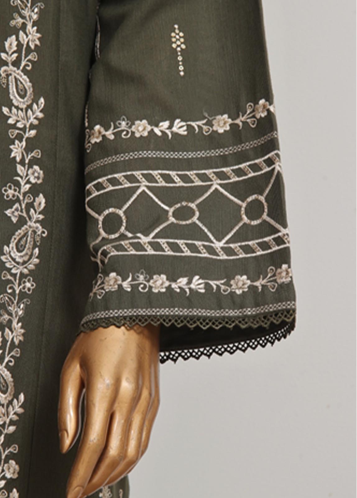 Bin Saeed Fabric - WKKE-017 B-3 Piece Khaddar Embroidered Stitched Suit