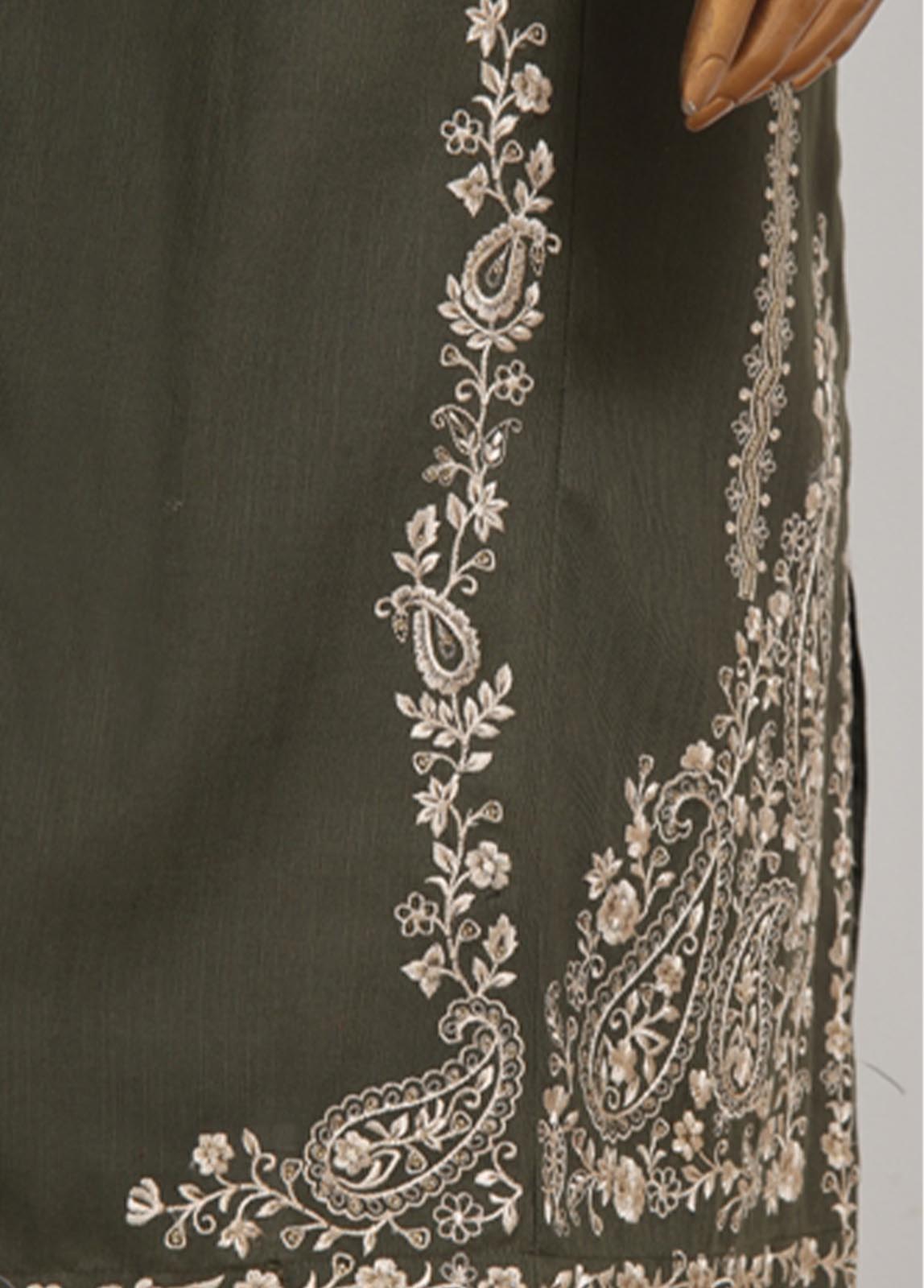 Bin Saeed Fabric - WKKE-017 B-3 Piece Khaddar Embroidered Stitched Suit