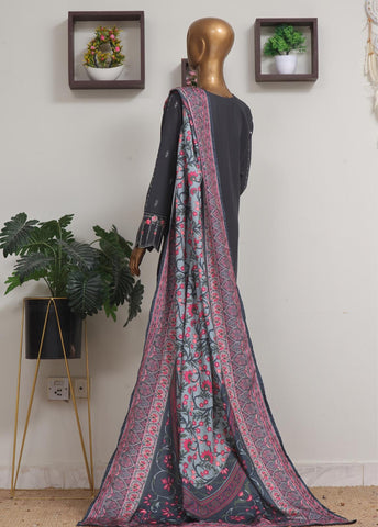 Bin Saeed Fabric - WKKE-018 B-3 Piece Khaddar Embroidered Stitched Suit