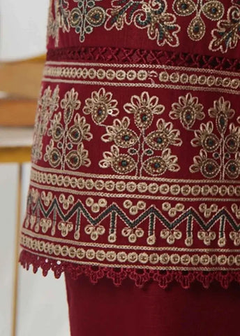 Bin Saeed Fabric - WKKE-019-A- 3 Piece Khaddar Emboidered Stitched Suit