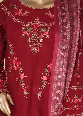 Bin Saeed Fabric - WKKE-019-B- 3 Piece Khaddar Emboidered Stitched Suit