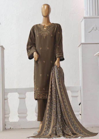 Bin Saeed Fabric - WKKE-020 A-3 Piece Khaddar Embroidered Stitched Suit