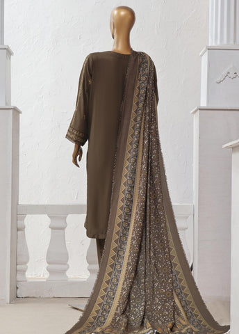 Bin Saeed Fabric - WKKE-020 A-3 Piece Khaddar Embroidered Stitched Suit