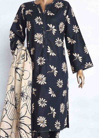 Bin Saeed Fabric - WKP-001 -3 Piece Khaddar Printed Suit