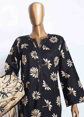 Bin Saeed Fabric - WKP-001 -3 Piece Khaddar Printed Suit