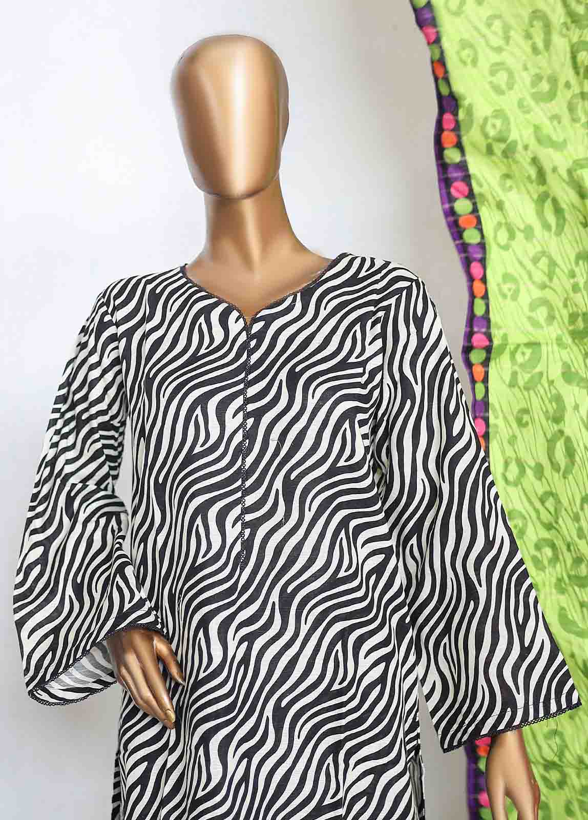 Bin Saeed Fabric - WKP-002 -3 Piece Khaddar Printed Suit