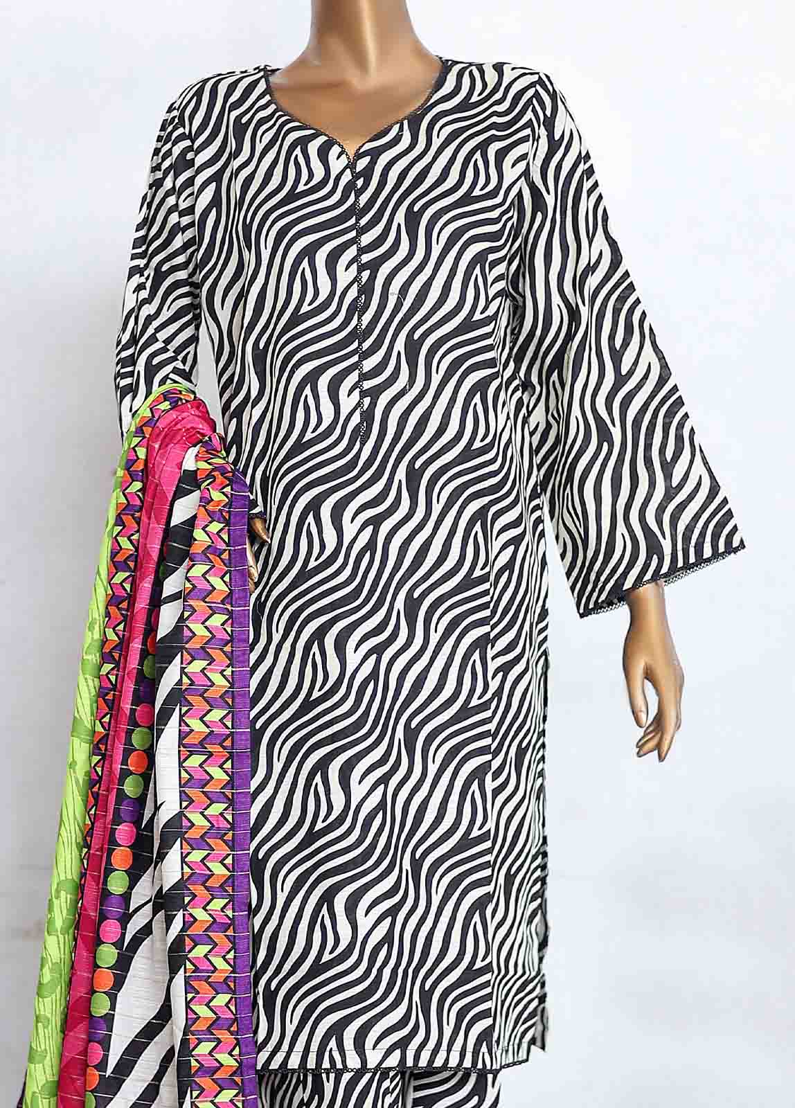 Bin Saeed Fabric - WKP-002 -3 Piece Khaddar Printed Suit