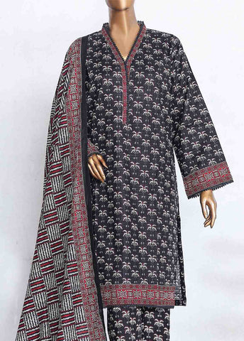 Bin Saeed Fabric - WKP-004 -3 Piece Khaddar Printed Suit