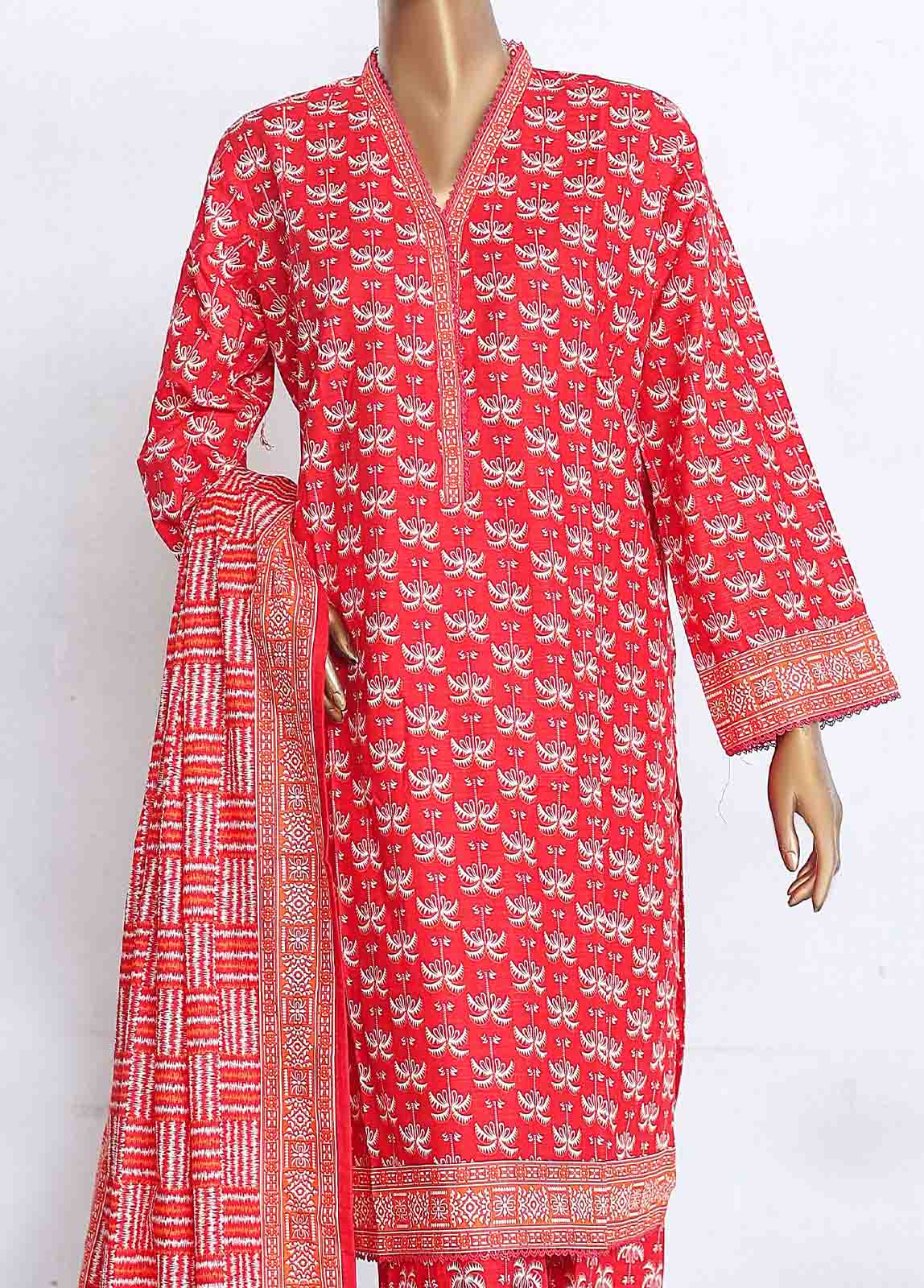 Bin Saeed Fabric - WKP-005 -3 Piece Khaddar Printed Suit