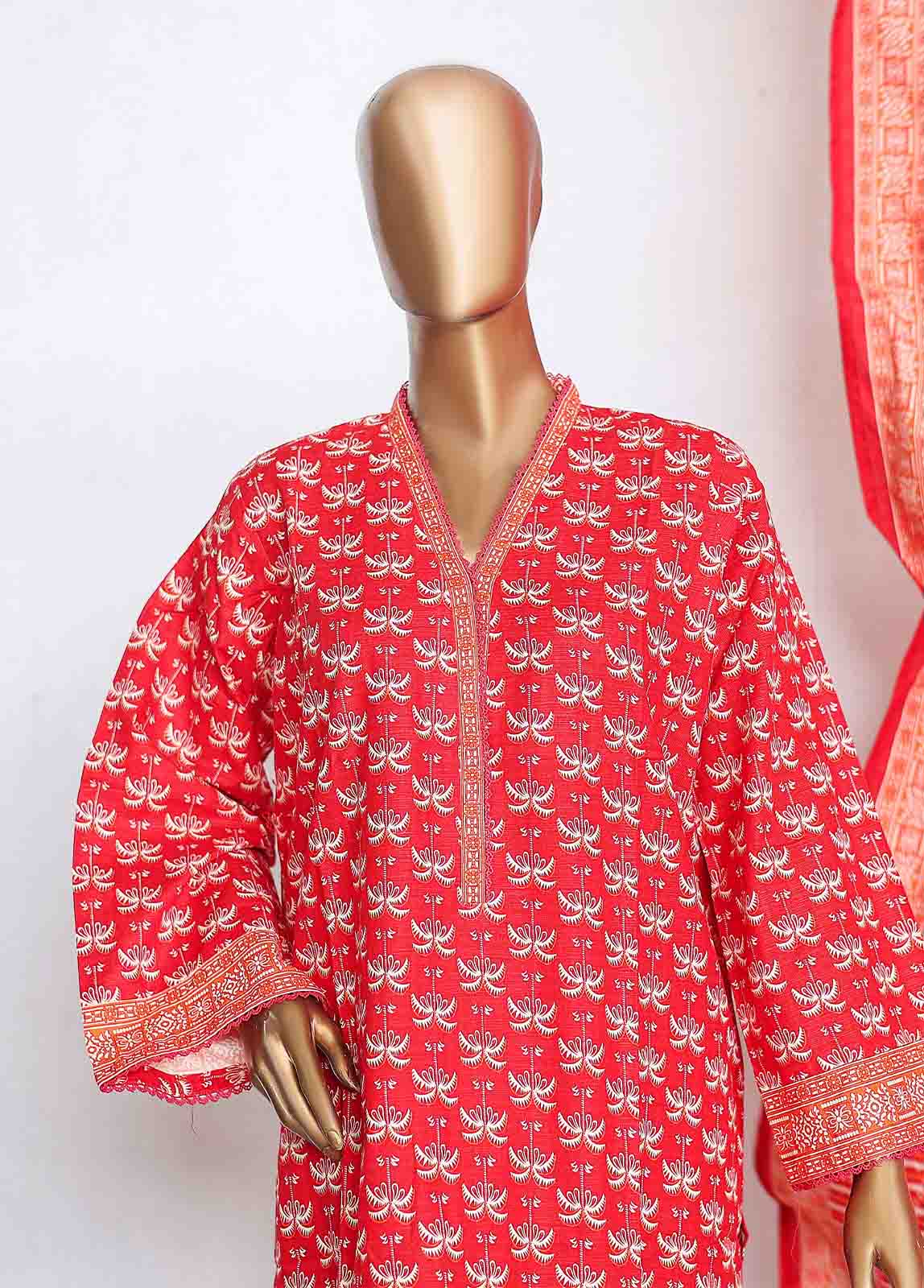 Bin Saeed Fabric - WKP-005 -3 Piece Khaddar Printed Suit
