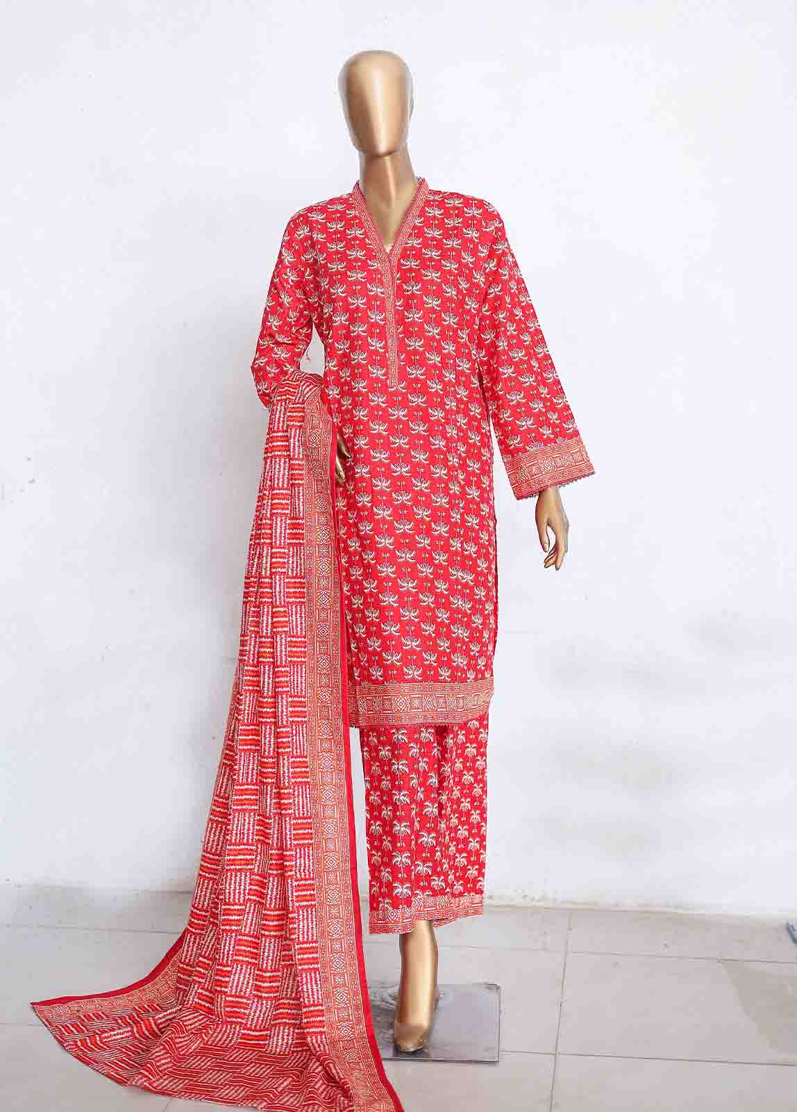 Bin Saeed Fabric - WKP-005 -3 Piece Khaddar Printed Suit