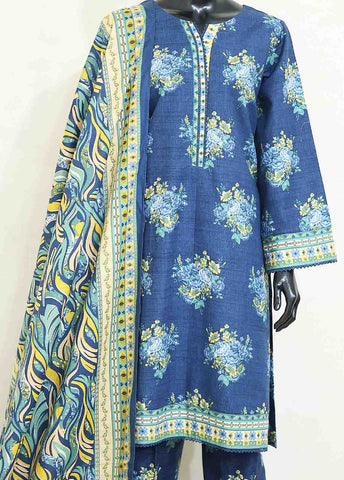 Bin Saeed Fabric - WKP-007 -3 Piece Khaddar Printed Suit