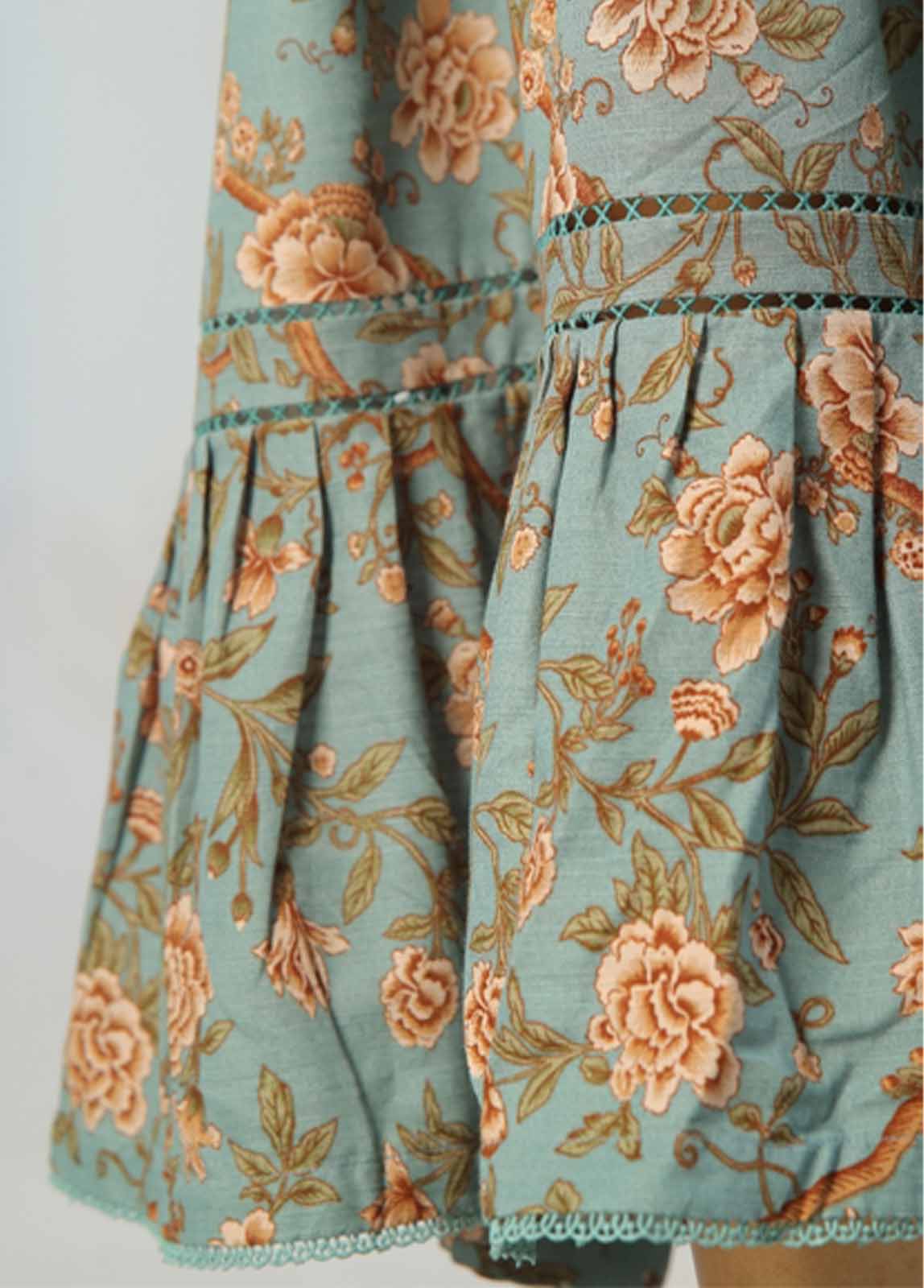 Bin Saeed Fabric - WKST-002- 2 Piece Printed Stitched Frock Style Co-ords