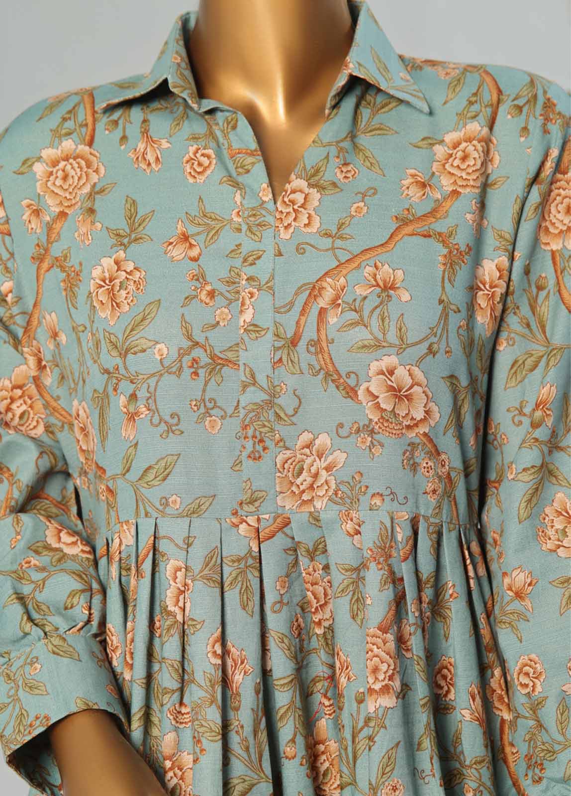 Bin Saeed Fabric - WKST-002- 2 Piece Printed Stitched Frock Style Co-ords