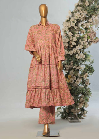 Bin Saeed Fabric - WKST-003- 2 Piece Printed Stitched Frock Style Co-ords