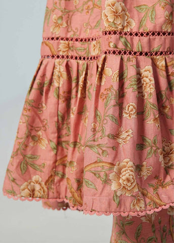 Bin Saeed Fabric - WKST-003- 2 Piece Printed Stitched Frock Style Co-ords