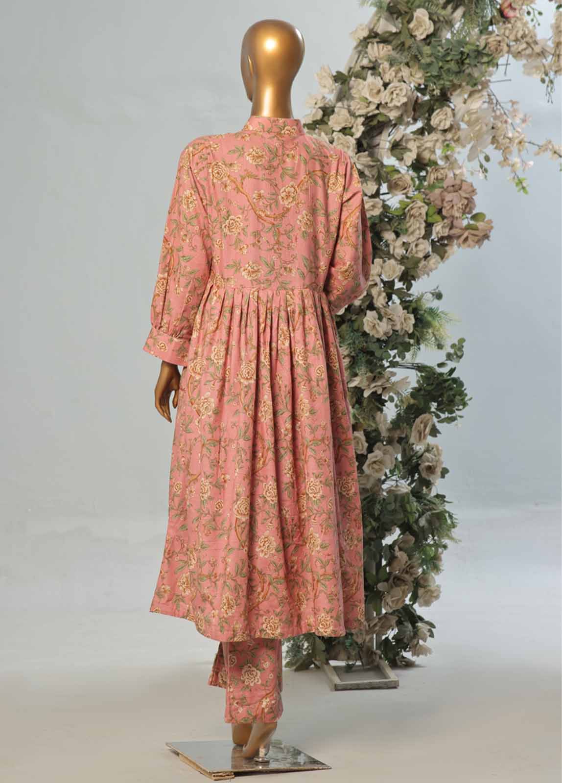 Bin Saeed Fabric - WKST-003- 2 Piece Printed Stitched Frock Style Co-ords