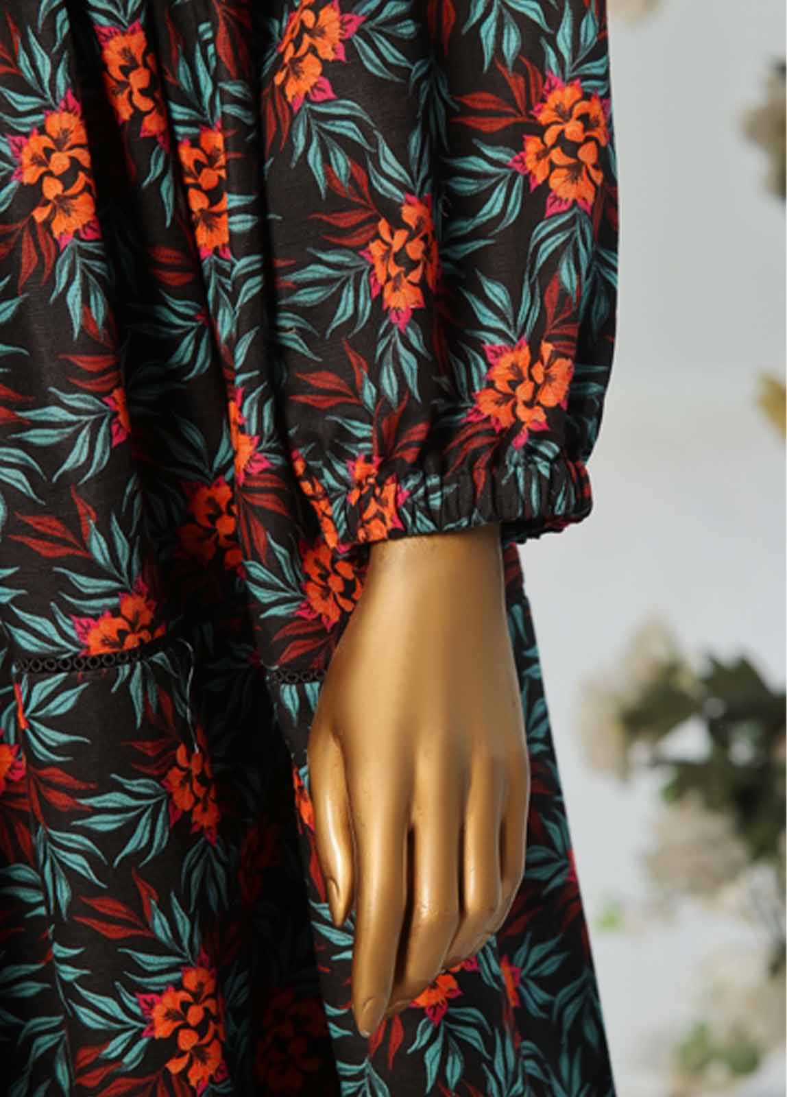 Bin Saeed Fabric - WKST-005- 2 Piece Printed Stitched Frock Style Co-ords