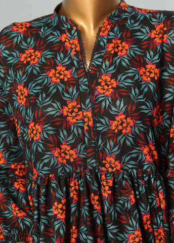 Bin Saeed Fabric - WKST-005- 2 Piece Printed Stitched Frock Style Co-ords