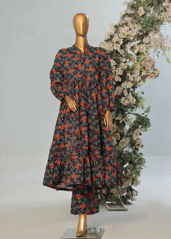 Bin Saeed Fabric - WKST-005- 2 Piece Printed Stitched Frock Style Co-ords