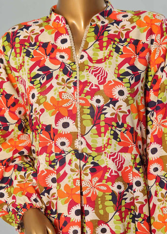 Bin Saeed Fabric - WKST-008- 2 Piece Printed Stitched Frock Style Co-ords