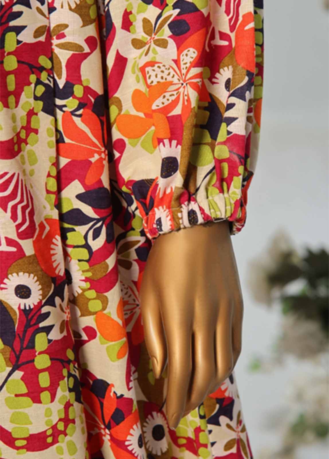 Bin Saeed Fabric - WKST-008- 2 Piece Printed Stitched Frock Style Co-ords