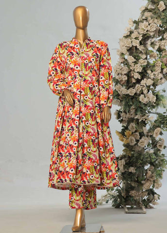 WKST-008- 2 Piece Printed Stitched Frock Style Co-ords