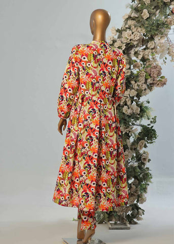 WKST-008- 2 Piece Printed Stitched Frock Style Co-ords