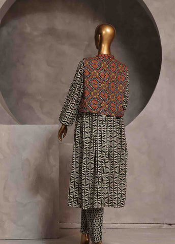 Bin Saeed Fabric - WKST-FR-07- 2 Piece Printed Stitched Coat Style Frock