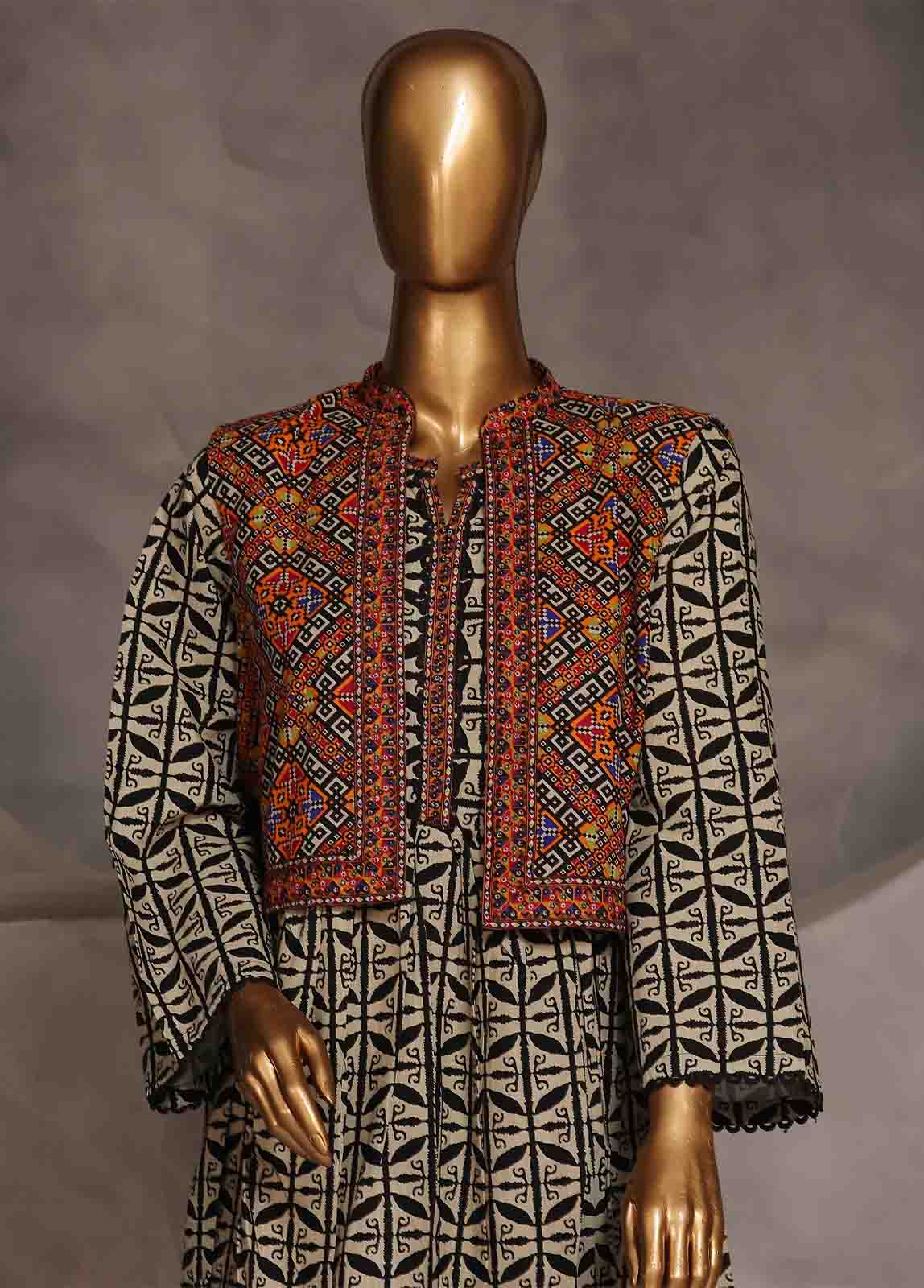 Bin Saeed Fabric - WKST-FR-07- 2 Piece Printed Stitched Coat Style Frock