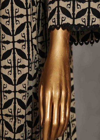 Bin Saeed Fabric - WKST-FR-07- 2 Piece Printed Stitched Coat Style Frock