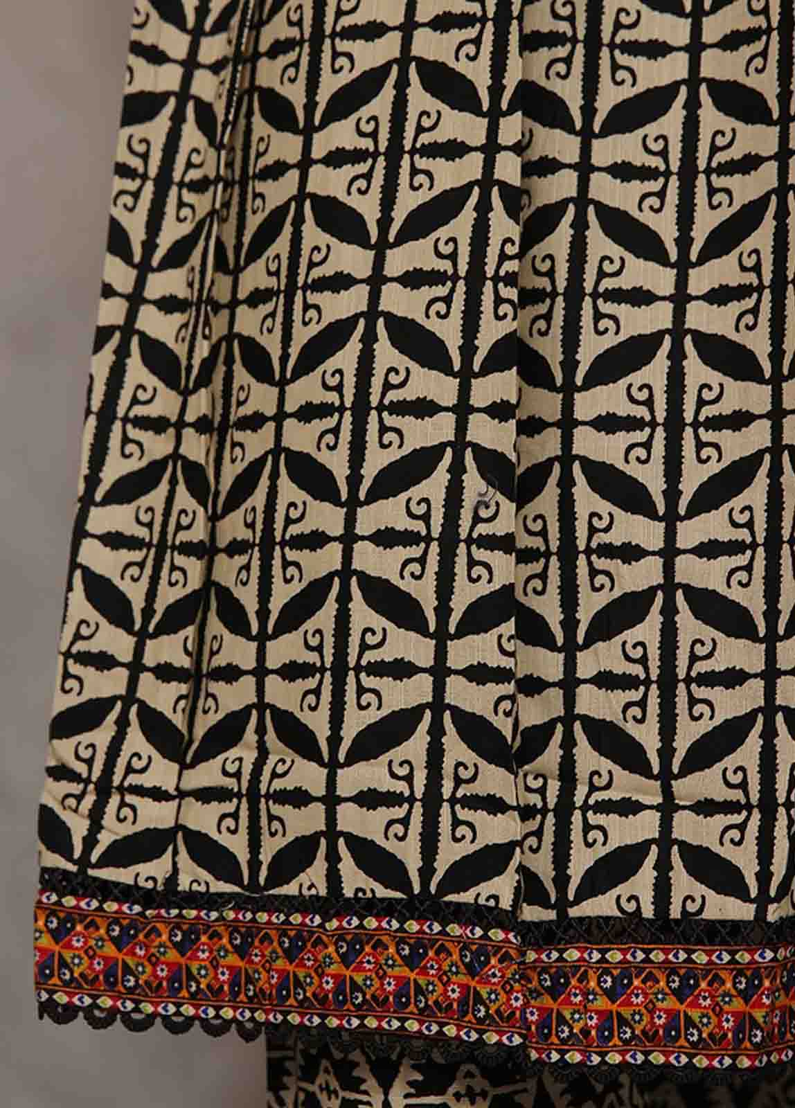 Bin Saeed Fabric - WKST-FR-07- 2 Piece Printed Stitched Coat Style Frock