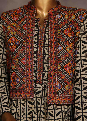 Bin Saeed Fabric - WKST-FR-07- 2 Piece Printed Stitched Coat Style Frock