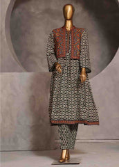 WKST-FR-07- 2 Piece Printed Stitched Coat Style Frock