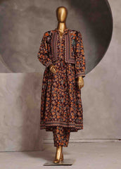 WKST-FR-04- 2 Piece Printed Stitched Coat Style Frock