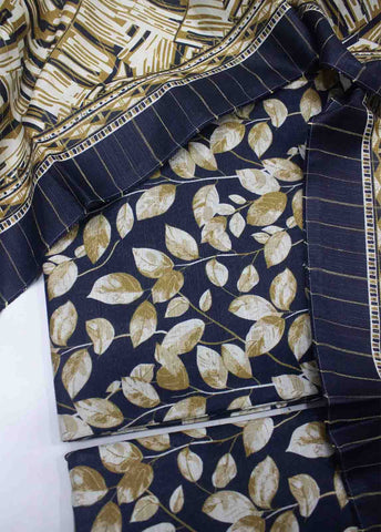 Bin Saeed Fabric - WKU-0104-3 Piece Khaddar Printed UnStitched Suit