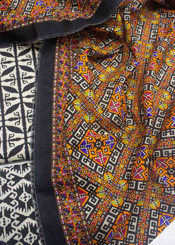 Bin Saeed Fabric - WKU-0105-3 Piece Khaddar Printed UnStitched Suit