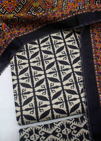 Bin Saeed Fabric - WKU-0105-3 Piece Khaddar Printed UnStitched Suit