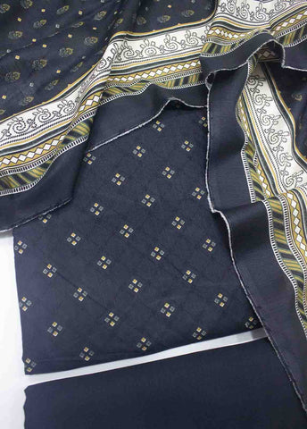 Bin Saeed Fabric - WKU-0107-3 Piece Khaddar Printed UnStitched Suit