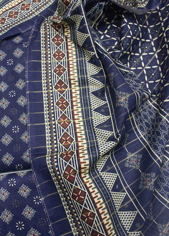 Bin Saeed Fabric - WKU-0108-3 Piece Khaddar Printed UnStitched Suit