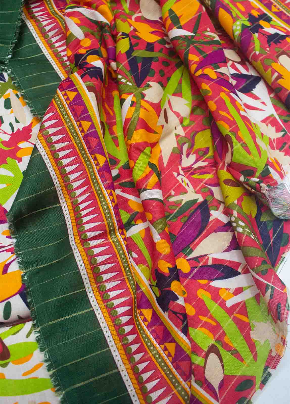 Bin Saeed Fabric - WKU-0110-3 Piece Khaddar Printed UnStitched Suit