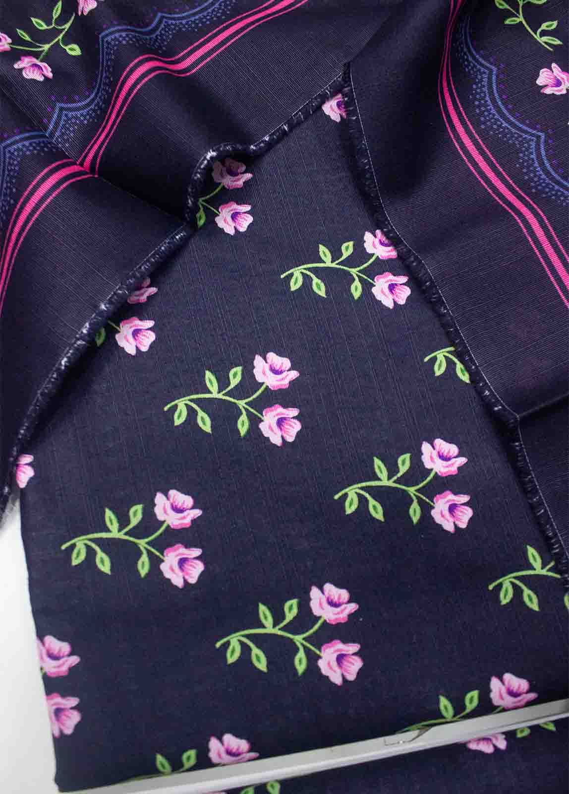 Bin Saeed Fabric - WKU-0111-3 Piece Khaddar Printed UnStitched Suit