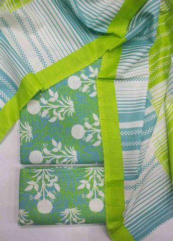 Bin Saeed Fabric - WKU-0112-3 Piece Khaddar Printed UnStitched Suit