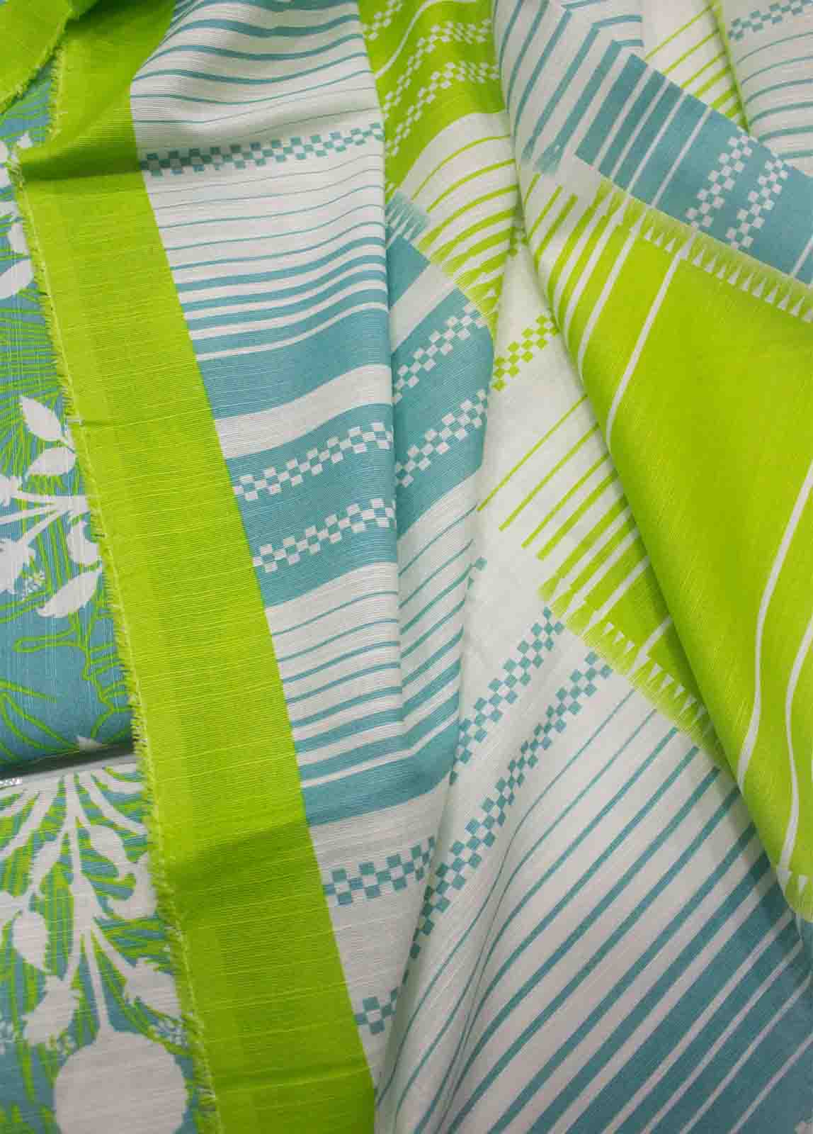 Bin Saeed Fabric - WKU-0112-3 Piece Khaddar Printed UnStitched Suit