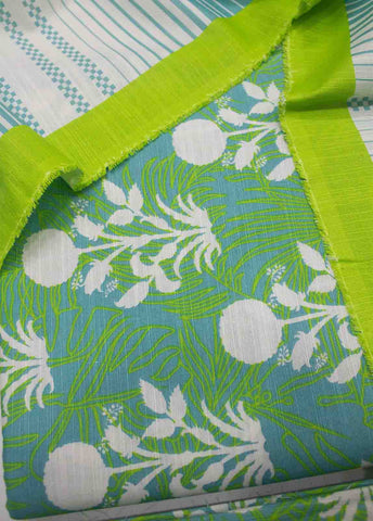 Bin Saeed Fabric - WKU-0112-3 Piece Khaddar Printed UnStitched Suit